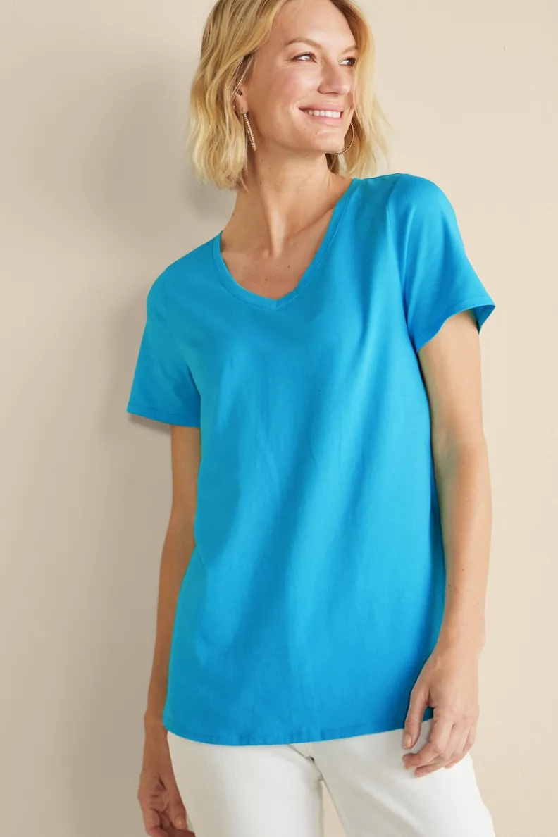 Soft Surroundings Soft Essential Supima Isabel Short Sleeve Tunic| Tops|Tunics & Leggings