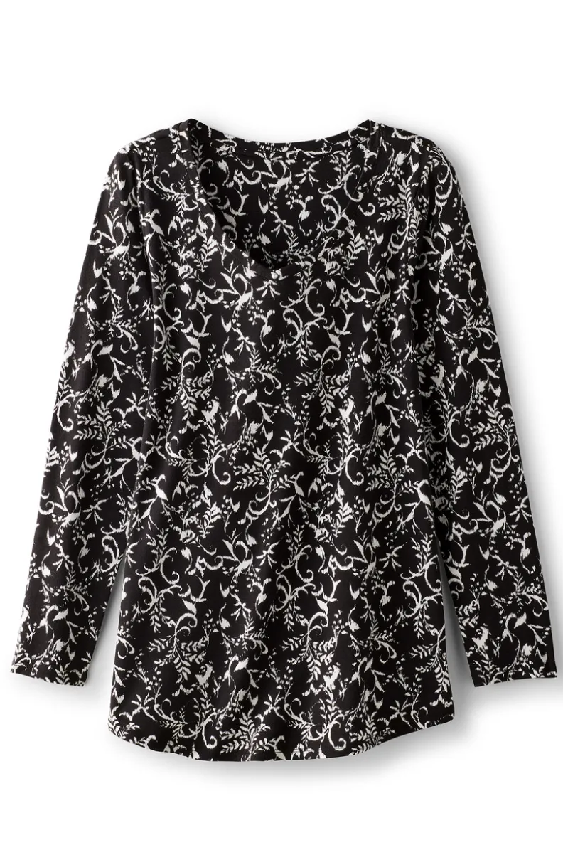Soft Surroundings Soft Essential Supima Isabel Long Sleeve Tunic| Tops
