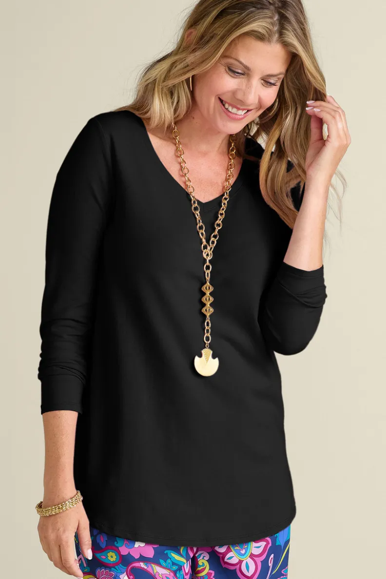 Soft Surroundings Soft Essential Supima Isabel Long Sleeve Tunic| Tops