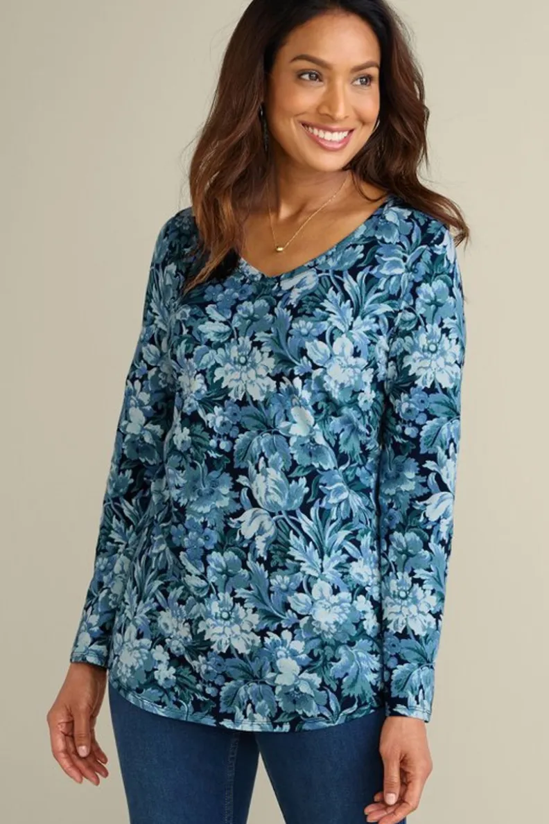 Soft Surroundings Soft Essential Supima Isabel Long Sleeve Tunic| Tops