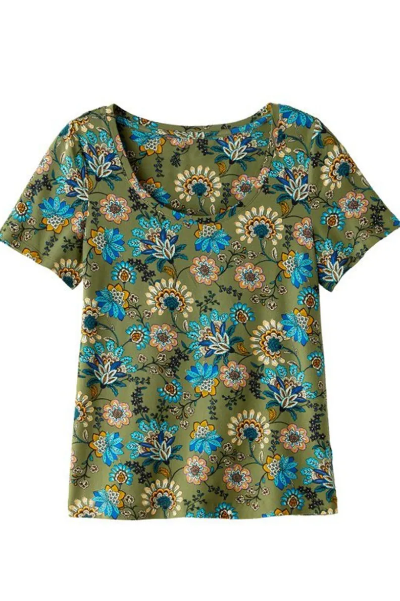 Soft Surroundings Soft Essential Supima Short Sleeve Tee| Tops