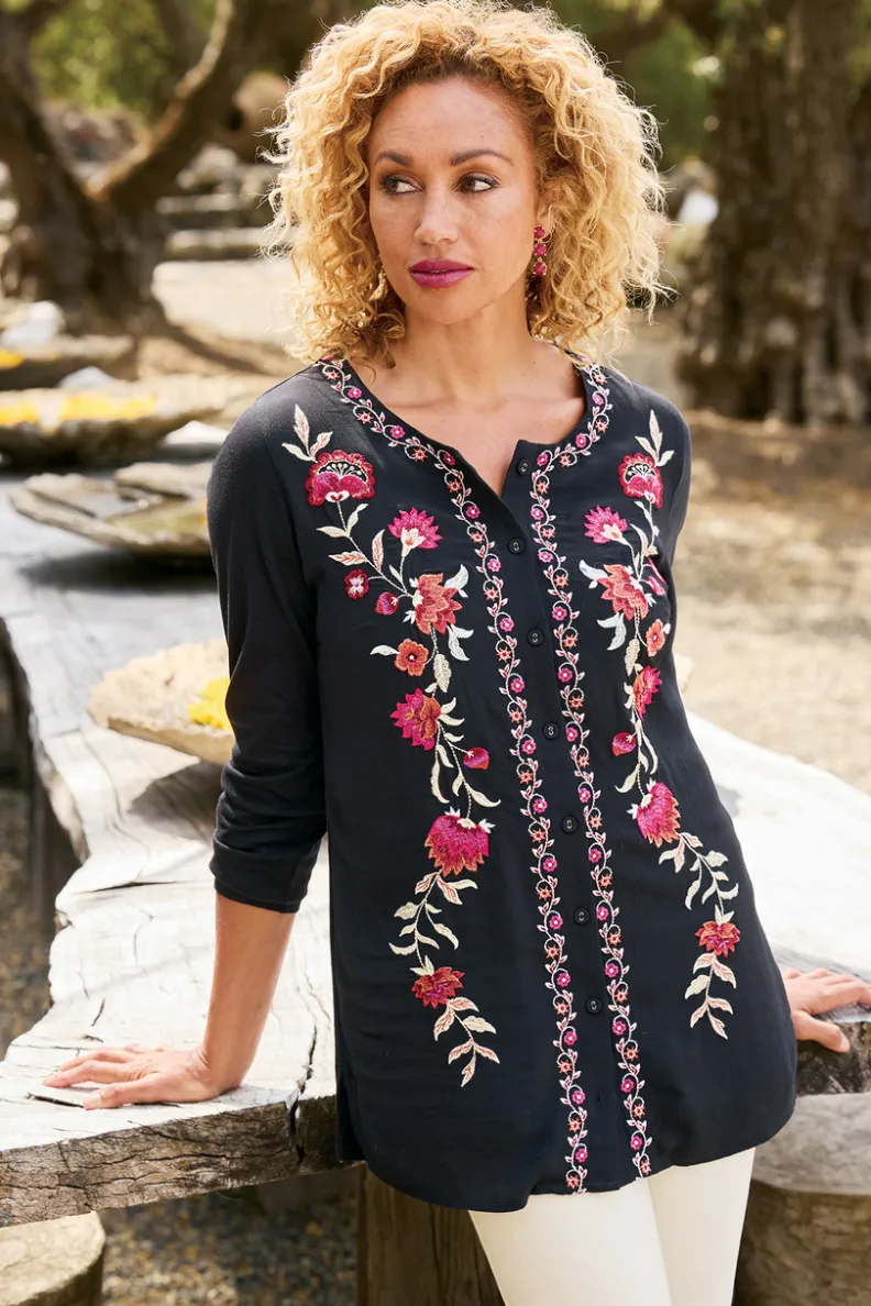 Soft Surroundings Talulla Embroidered Tunic| Tops