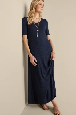 Soft Surroundings Textured Short Sleeve Santiago Dress| Dresses