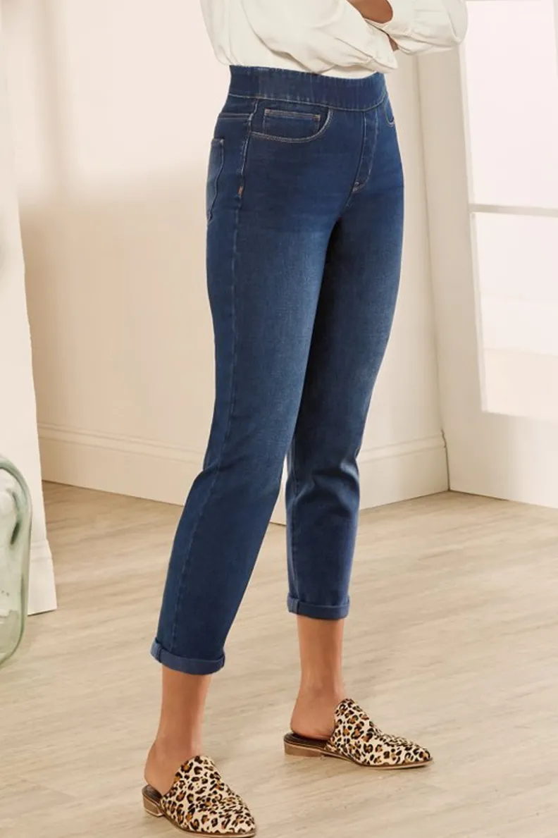 Soft Surroundings The Ultimate Denim Pull-On Crop| Jeans