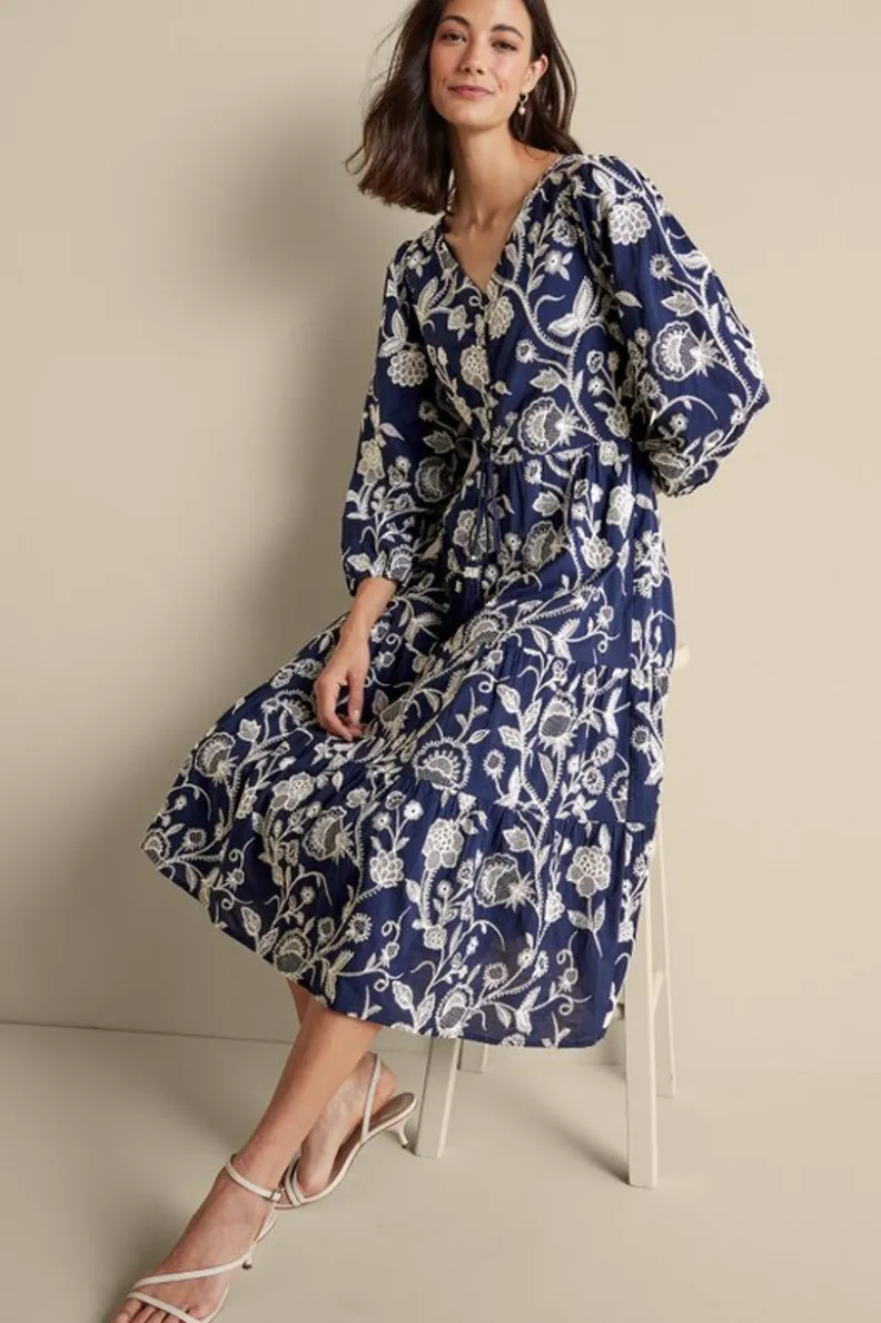 Soft Surroundings Tilda Embroidered Midi Dress| Dresses