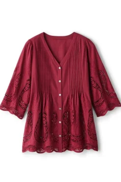 Soft Surroundings Trella Eyelet Top| Tops
