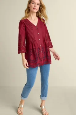 Soft Surroundings Trella Eyelet Top| Tops