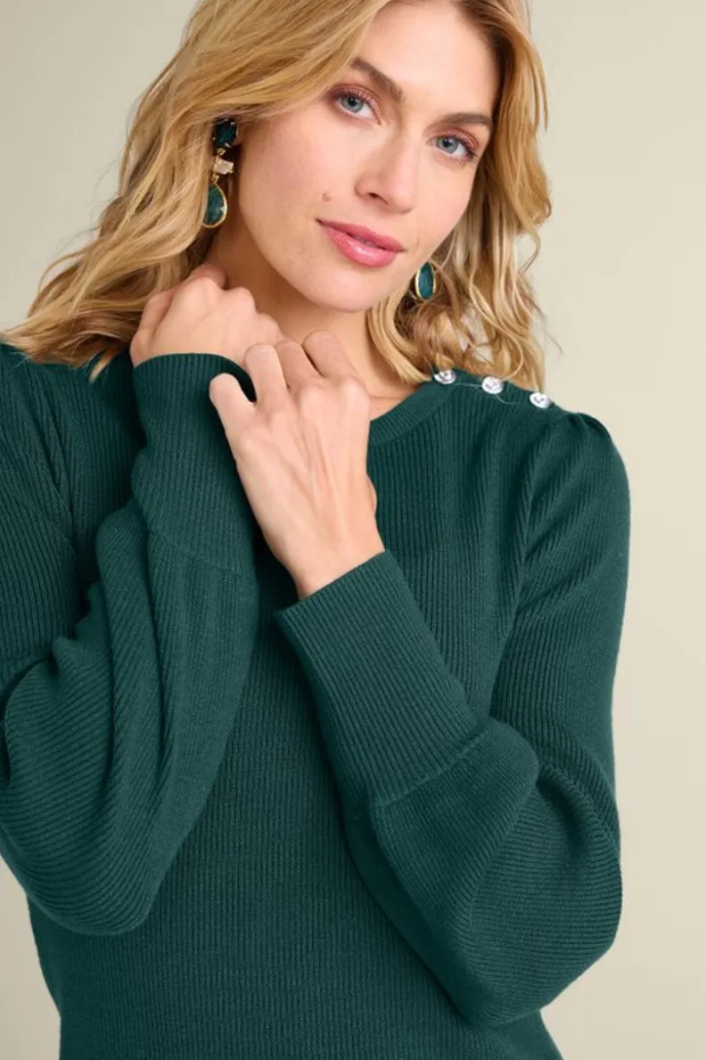 Soft Surroundings Tyla Button Shoulder Sweater| Tops|Sweaters & Cardigans