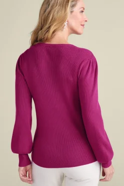 Soft Surroundings Tyla Button Shoulder Sweater| Tops|Sweaters & Cardigans