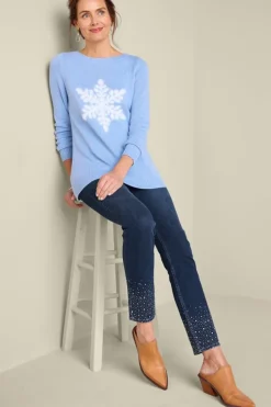 Soft Surroundings Ultimate Denim Crystal Pull-On Slim Leg Jeans| Jeans