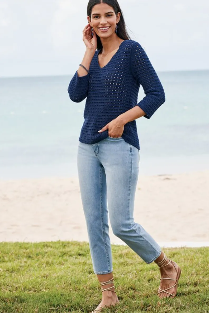 Soft Surroundings Ultimate Denim Slim Leg Crop Jeans| Jeans