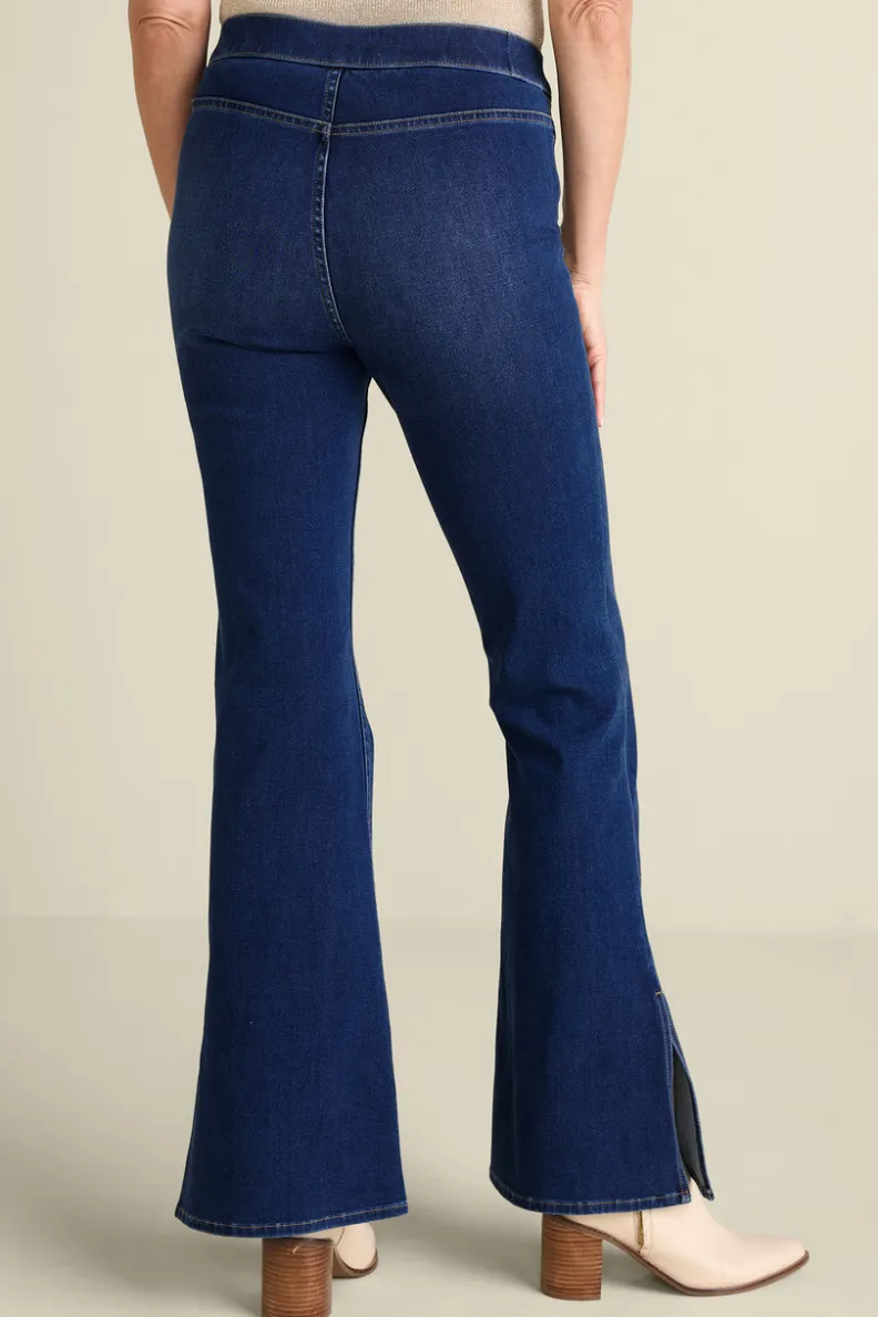 Soft Surroundings Ultimate Denim Slit Hem Flare Jeans| Jeans