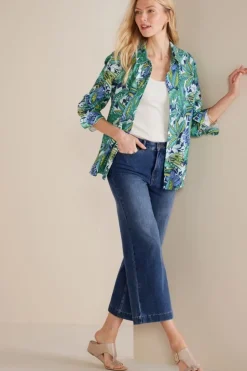 Soft Surroundings Ultimate Denim Wide Leg Crop Jeans| Jeans