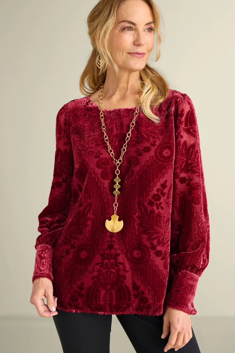 Soft Surroundings Vanetta Velvet Top| Tops