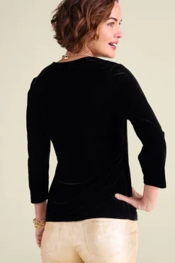 Soft Surroundings Velvet Alyssa Knit Top| Tops