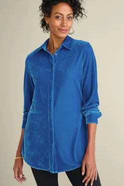 Soft Surroundings Velvet Boyfriend Tunic Shirt| Tops|Tunics & Leggings