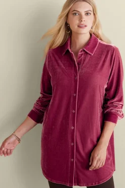 Soft Surroundings Velvet Boyfriend Tunic Shirt| Tops|Tunics & Leggings