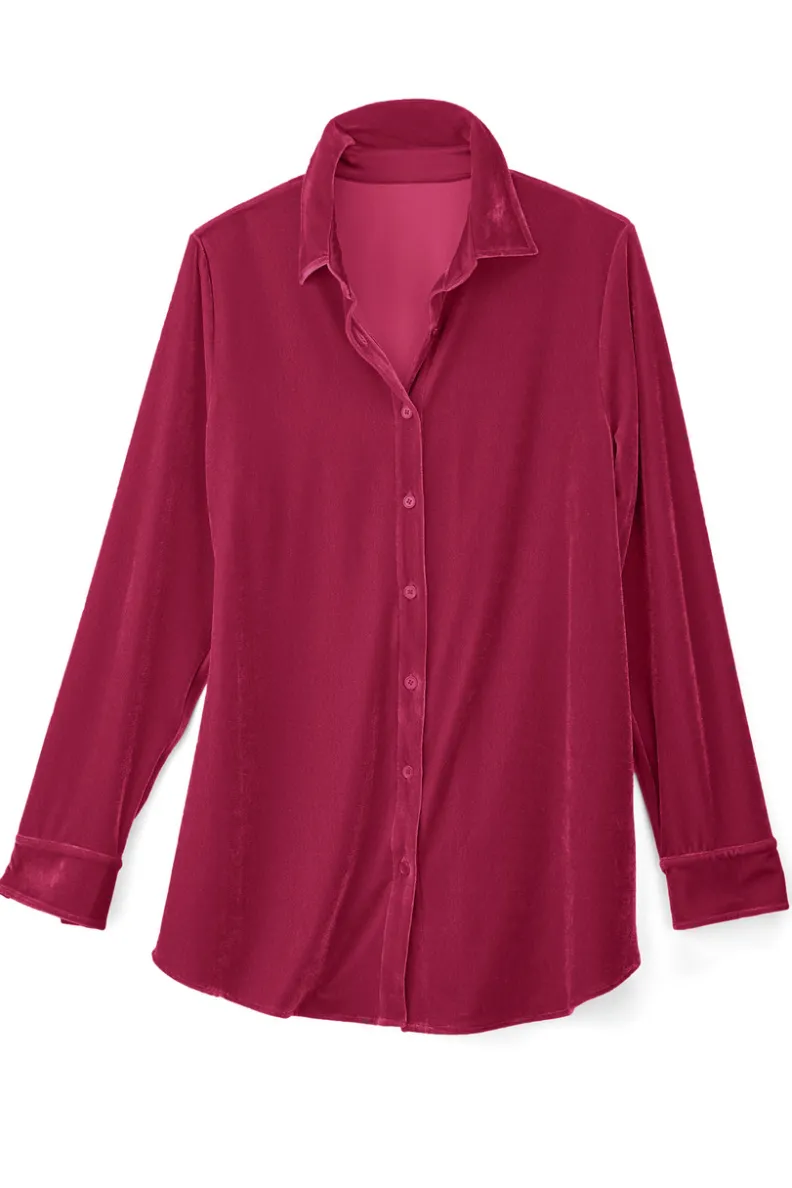 Soft Surroundings Velvet Boyfriend Tunic Shirt| Tops|Tunics & Leggings