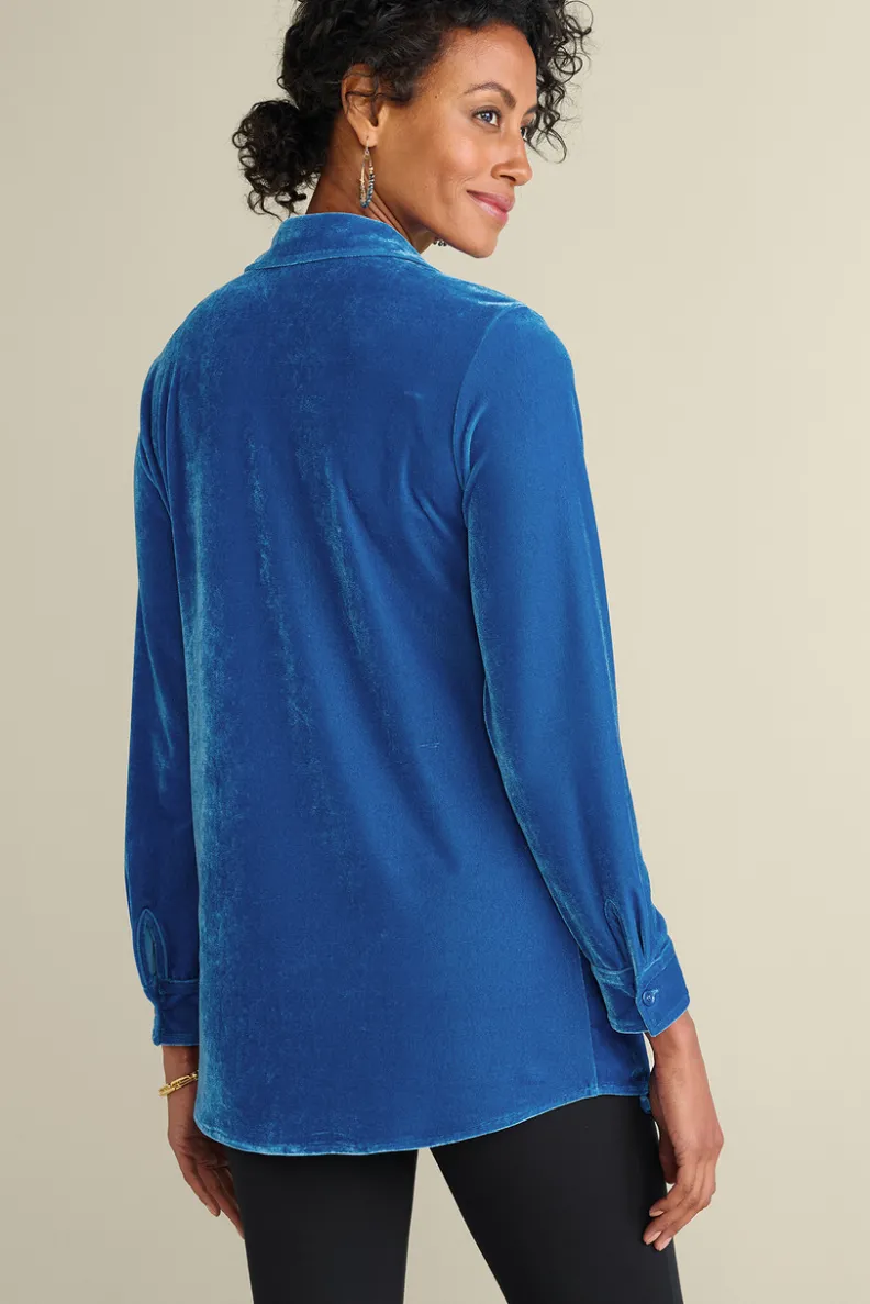 Soft Surroundings Velvet Boyfriend Tunic Shirt| Tops|Tunics & Leggings