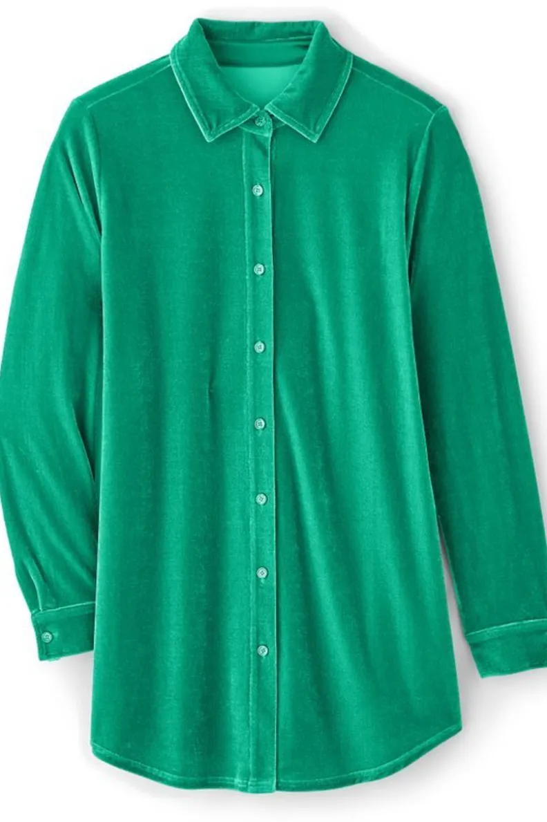 Soft Surroundings Velvet Boyfriend Tunic Shirt| Tops|Tunics & Leggings