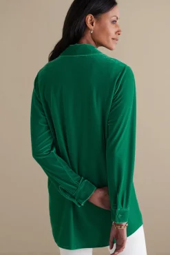 Soft Surroundings Velvet Boyfriend Tunic Shirt| Tops|Tunics & Leggings