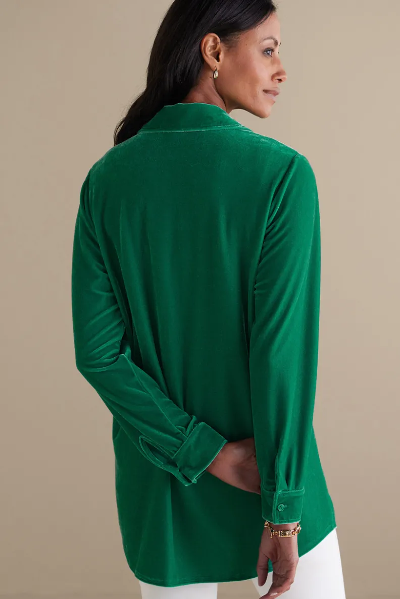 Soft Surroundings Velvet Boyfriend Tunic Shirt| Tops|Tunics & Leggings