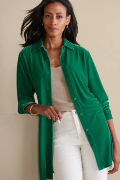 Soft Surroundings Velvet Boyfriend Tunic Shirt| Tops|Tunics & Leggings