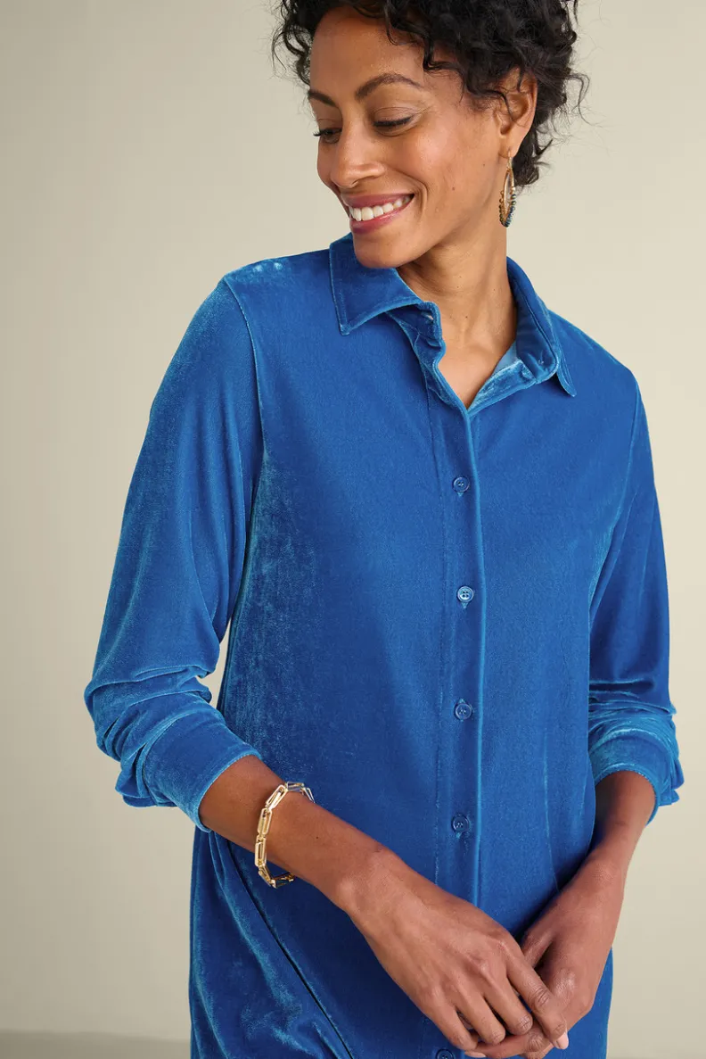 Soft Surroundings Velvet Boyfriend Tunic Shirt| Tops|Tunics & Leggings