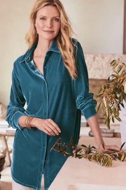 Soft Surroundings Velvet Boyfriend Tunic Shirt| Tops|Tunics & Leggings