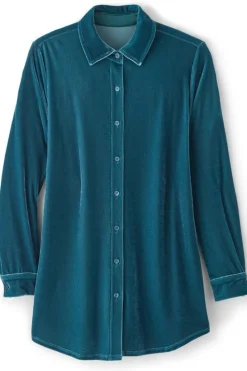 Soft Surroundings Velvet Boyfriend Tunic Shirt| Tops|Tunics & Leggings