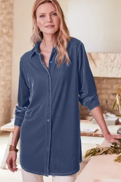 Soft Surroundings Velvet Boyfriend Tunic Shirt| Tops|Tunics & Leggings