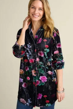 Soft Surroundings Velvet Boyfriend Tunic Shirt| Tops|Tunics & Leggings