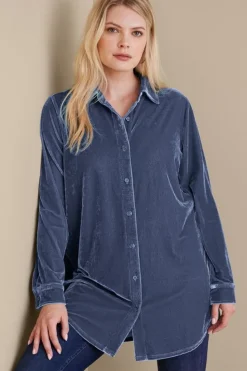 Soft Surroundings Velvet Boyfriend Tunic Shirt| Tops|Tunics & Leggings