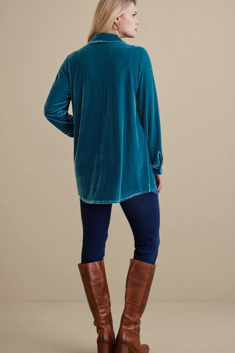 Soft Surroundings Velvet Boyfriend Tunic Shirt| Tops|Tunics & Leggings
