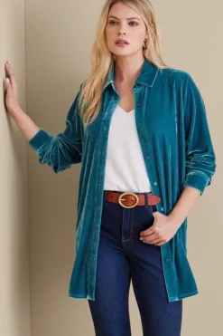 Soft Surroundings Velvet Boyfriend Tunic Shirt| Tops|Tunics & Leggings