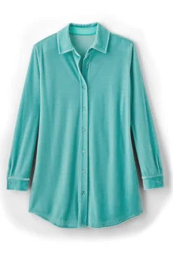 Soft Surroundings Velvet Boyfriend Tunic Shirt| Tops|Tunics & Leggings