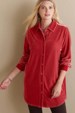 Soft Surroundings Velvet Boyfriend Tunic Shirt| Tops|Tunics & Leggings