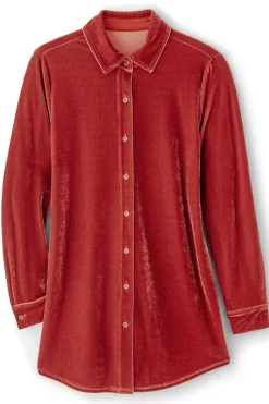 Soft Surroundings Velvet Boyfriend Tunic Shirt| Tops|Tunics & Leggings