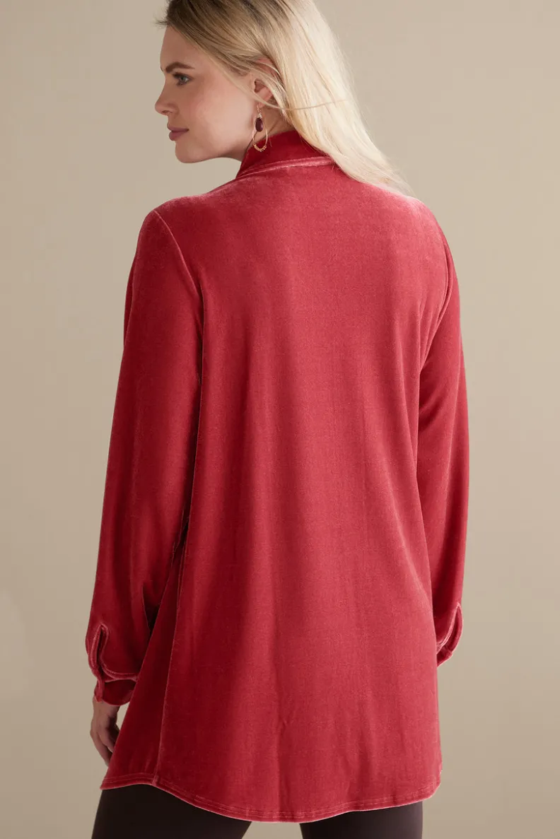 Soft Surroundings Velvet Boyfriend Tunic Shirt| Tops|Tunics & Leggings