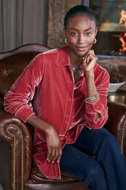 Soft Surroundings Velvet Boyfriend Tunic Shirt| Tops|Tunics & Leggings