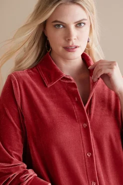 Soft Surroundings Velvet Boyfriend Tunic Shirt| Tops|Tunics & Leggings