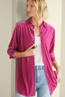Soft Surroundings Velvet Boyfriend Tunic Shirt| Tops|Tunics & Leggings