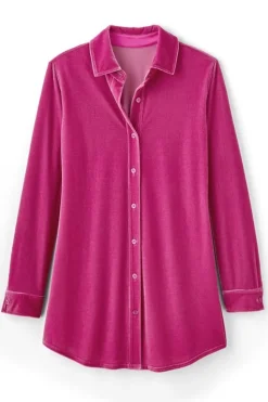 Soft Surroundings Velvet Boyfriend Tunic Shirt| Tops|Tunics & Leggings