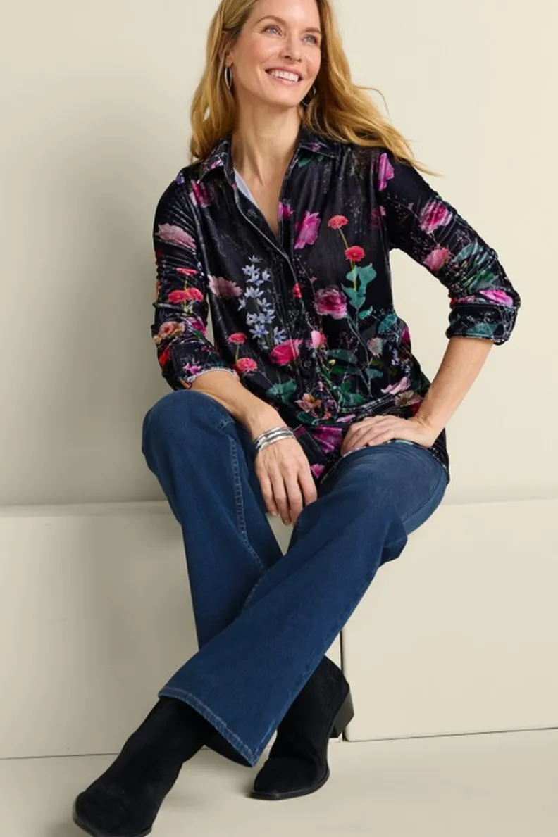 Soft Surroundings Velvet Boyfriend Tunic Shirt| Tops|Tunics & Leggings