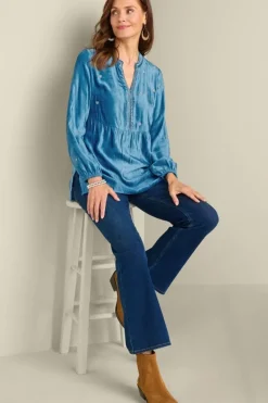 Soft Surroundings Verna Embellished Velvet Tunic| Tops
