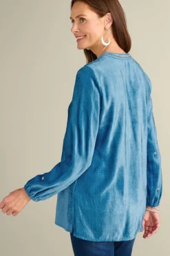 Soft Surroundings Verna Embellished Velvet Tunic| Tops