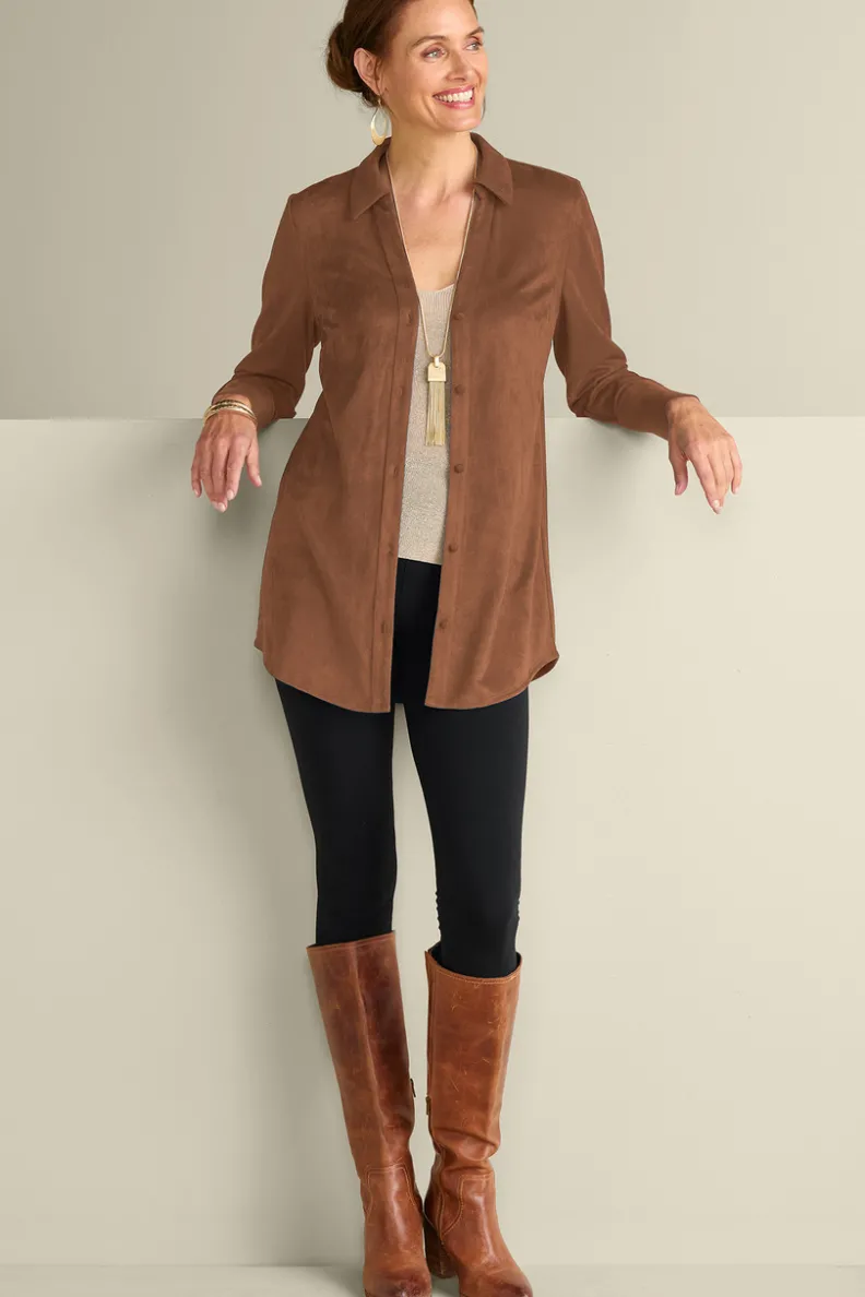 Soft Surroundings Vida Faux Suede Tunic| Tops