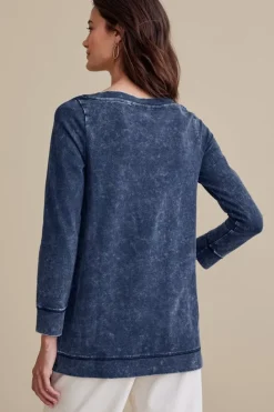 Soft Surroundings Washed Make It Snappy Pullover| Tops