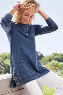Soft Surroundings Washed Make It Snappy Pullover| Tops