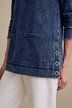 Soft Surroundings Washed Make It Snappy Pullover| Tops